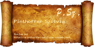 Pinthoffer Szilvia névjegykártya